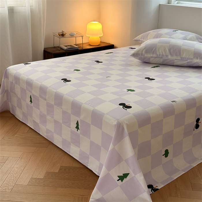 91家纺网 家纺一手货源 找家纺 洋铭区 2023新款全棉单品床单松树小象