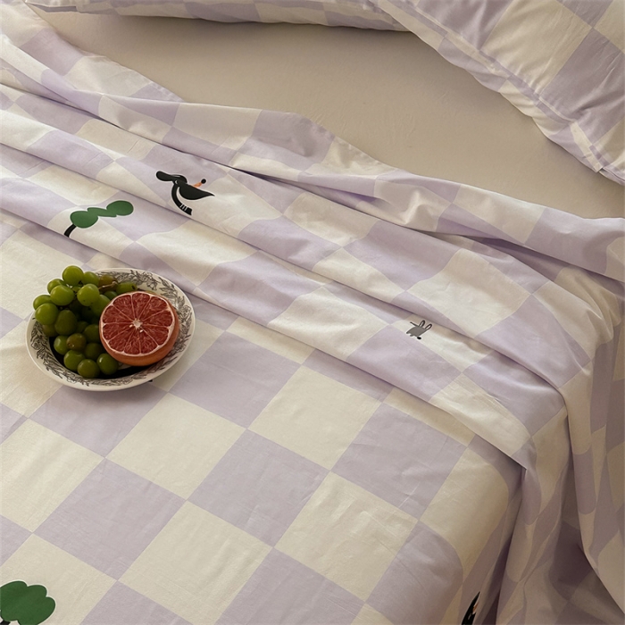 91家纺网 家纺一手货源 找家纺 洋铭区 2023新款全棉单品床单松树小象