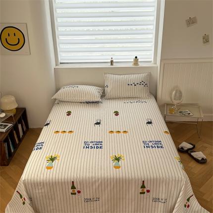 91家纺网 家纺一手货源 找家纺 洋铭区 2023新款全棉单品床单香槟花园