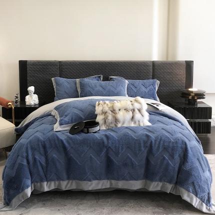 91家纺网 家纺一手货源 找家纺 （总）简如2025新款A类轻奢风兔毛绒四件套-摩卡系列