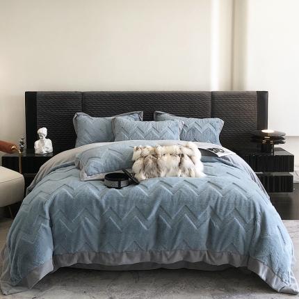 91家纺网 家纺一手货源 找家纺 （总）简如2025新款A类轻奢风兔毛绒四件套-摩卡系列