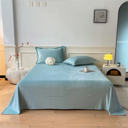 91家纺网 家纺一手货源 找家纺 （总）兰紫橙 纯色双面法兰绒牛奶绒毛毯床单