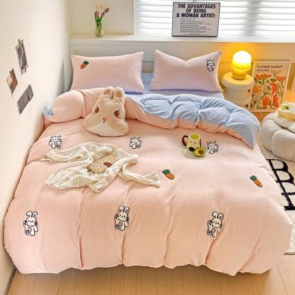 91家纺网 家纺一手货源 找家纺 （总）红嘴企鹅 2025新品卡通毛巾绣牛奶绒套件含买家秀