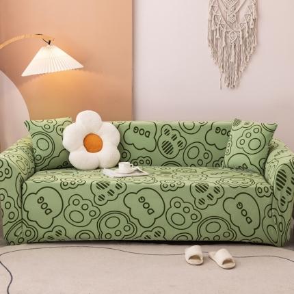 91家纺网 家纺一手货源 找家纺 沐沐家纺 2026新款慕斯绒印花沙发套 慕斯绒-抹茶绿