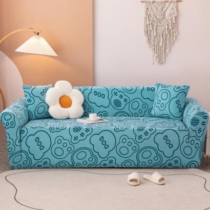 91家纺网 家纺一手货源 找家纺 沐沐家纺 2026新款慕斯绒印花沙发套 慕斯绒-宁静蓝