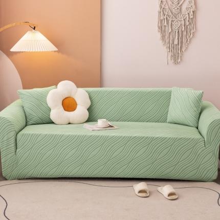 91家纺网 家纺一手货源 找家纺 沐沐 2026新款流年提花沙发套 流年-柠檬绿