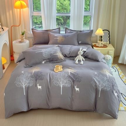 91家纺网 家纺一手货源 找家纺 （总）帛缔思 2024新款淳木棉直角四件套磨毛小清新四件套