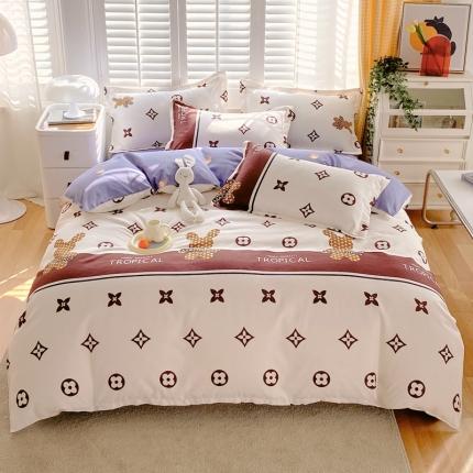 91家纺网 家纺一手货源 找家纺 （总）帛缔思 2024新款淳木棉直角四件套磨毛小清新四件套