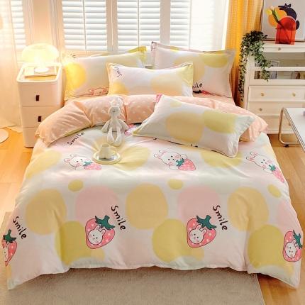 91家纺网 家纺一手货源 找家纺 （总）帛缔思 2024新款淳木棉直角四件套磨毛小清新四件套