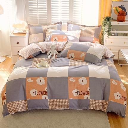 91家纺网 家纺一手货源 找家纺 （总）帛缔思 2024新款淳木棉直角四件套磨毛小清新四件套