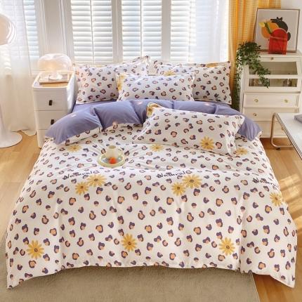 91家纺网 家纺一手货源 找家纺 （总）帛缔思 2024新款淳木棉直角四件套磨毛小清新四件套