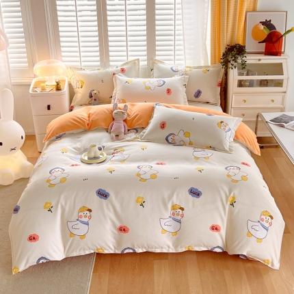 91家纺网 家纺一手货源 找家纺 （总）帛缔思 2024新款淳木棉直角四件套磨毛小清新四件套