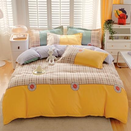 91家纺网 家纺一手货源 找家纺 （总）帛缔思 2024新款淳木棉直角四件套磨毛小清新四件套