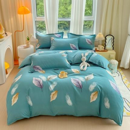 91家纺网 家纺一手货源 找家纺 （总）帛缔思 2024新款淳木棉直角四件套磨毛小清新四件套