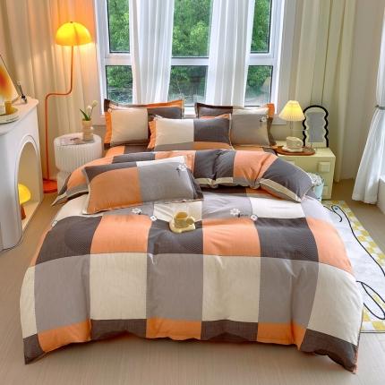 91家纺网 家纺一手货源 找家纺 （总）帛缔思 2024新款淳木棉直角四件套磨毛小清新四件套