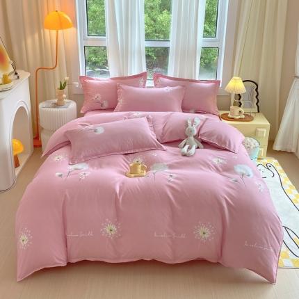 91家纺网 家纺一手货源 找家纺 （总）帛缔思 2024新款淳木棉直角四件套磨毛小清新四件套