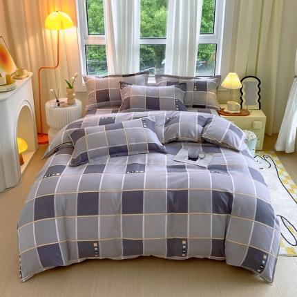 91家纺网 家纺一手货源 找家纺 （总）帛缔思 2024新款淳木棉直角四件套磨毛小清新四件套