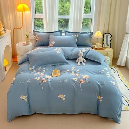 91家纺网 家纺一手货源 找家纺 （总）帛缔思 2024新款淳木棉直角四件套磨毛小清新四件套