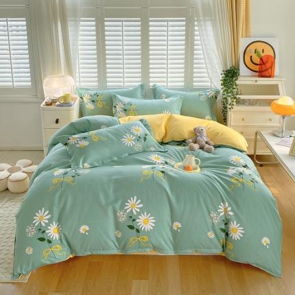 91家纺网 家纺一手货源 找家纺 （总）帛缔思 2024新款淳木棉直角四件套磨毛小清新四件套