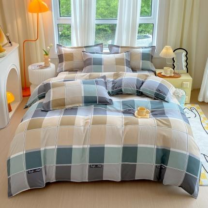 91家纺网 家纺一手货源 找家纺 （总）帛缔思 2024新款淳木棉直角四件套磨毛小清新四件套