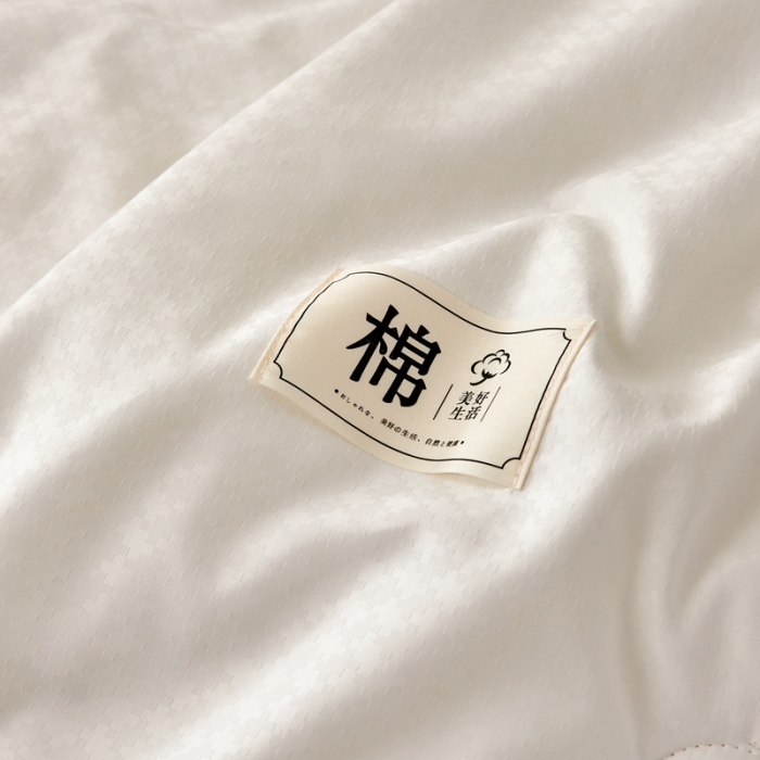 91家纺网 家纺一手货源 找家纺 2025新款原棉双拼提花大豆被二合一拉链款子母被春秋冬被子夏被学生宿舍被褥 子母被本白+奶白色