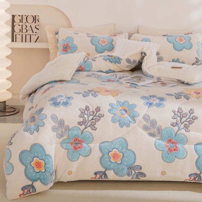 91家纺网 家纺一手货源 找家纺 永耀家纺 2024新款加厚雪花绒被子被芯 夏花