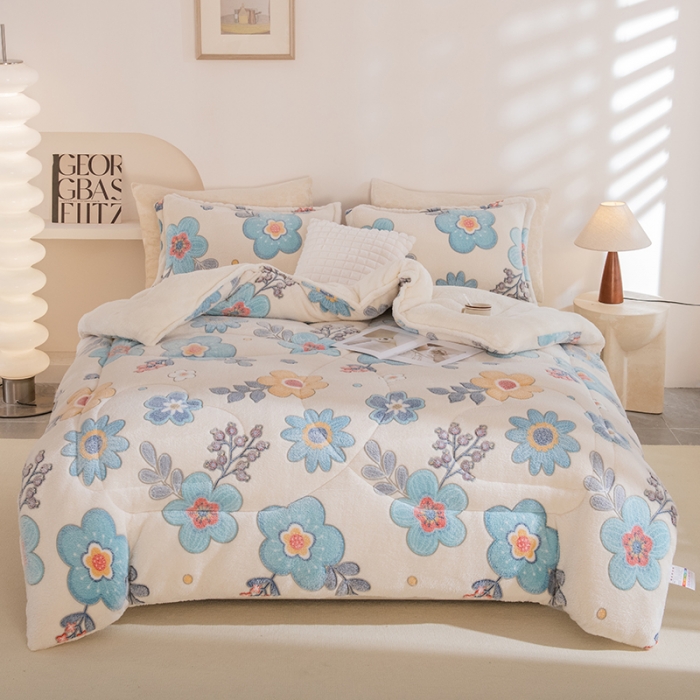 91家纺网 家纺一手货源 找家纺 永耀家纺 2024新款加厚雪花绒被子被芯 夏花