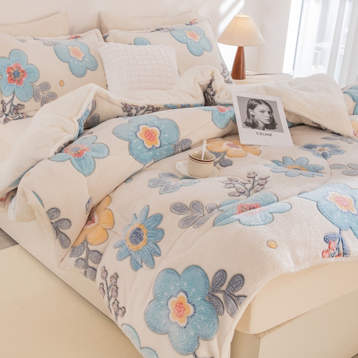 91家纺网 家纺一手货源 找家纺 永耀家纺 2024新款加厚雪花绒被子被芯 夏花