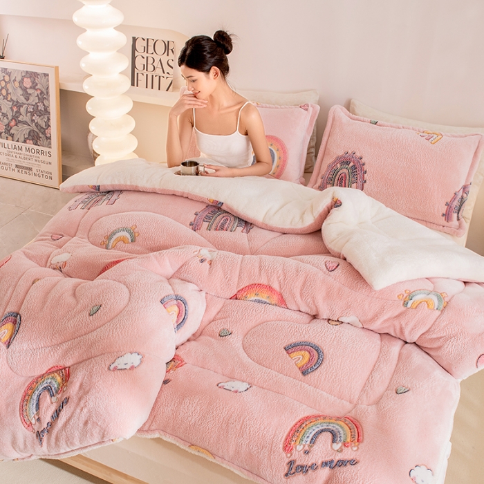 91家纺网 家纺一手货源 找家纺 永耀家纺 2024新款加厚雪花绒被子被芯 寻梦