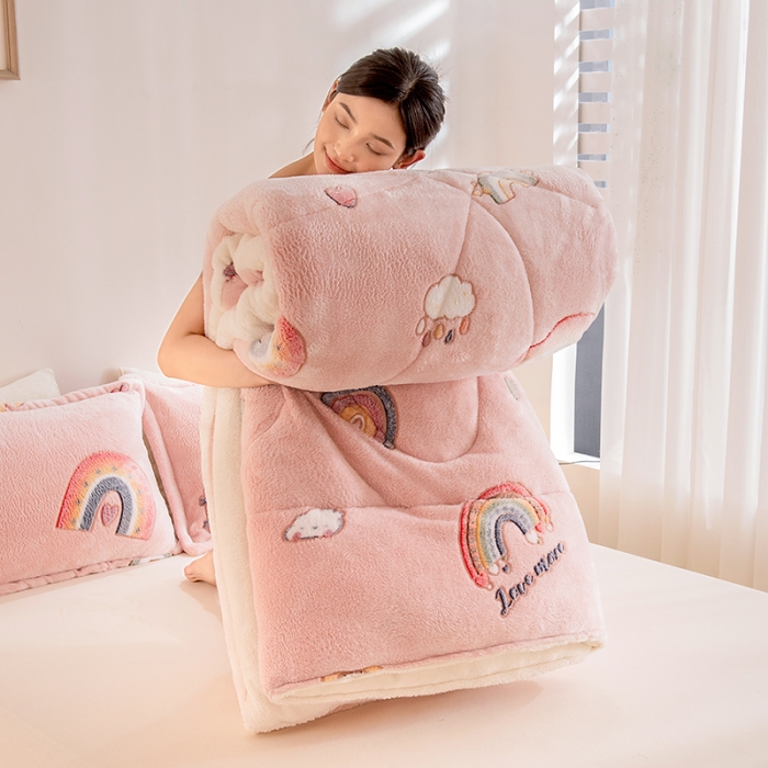 91家纺网 家纺一手货源 找家纺 永耀家纺 2024新款加厚雪花绒被子被芯 寻梦