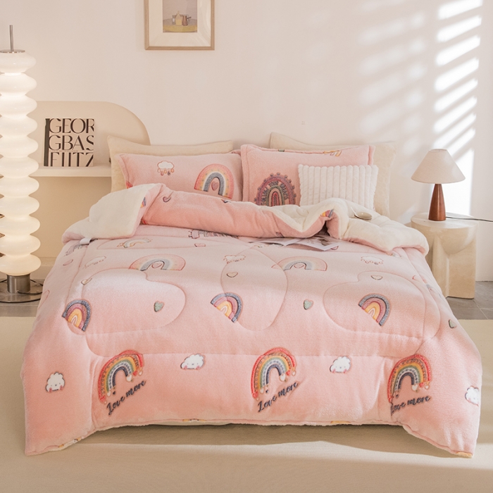 91家纺网 家纺一手货源 找家纺 永耀家纺 2024新款加厚雪花绒被子被芯 寻梦