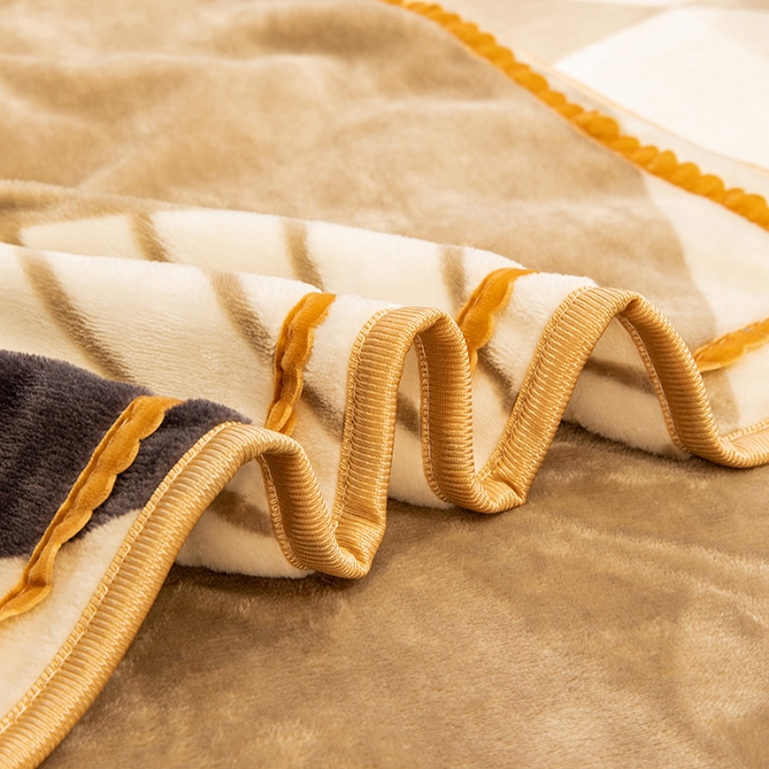 91家纺网 家纺一手货源 找家纺 2024印花8.5斤牛奶绒金貂水晶法莱珊瑚绒四件套床裙款 简约时尚-灰