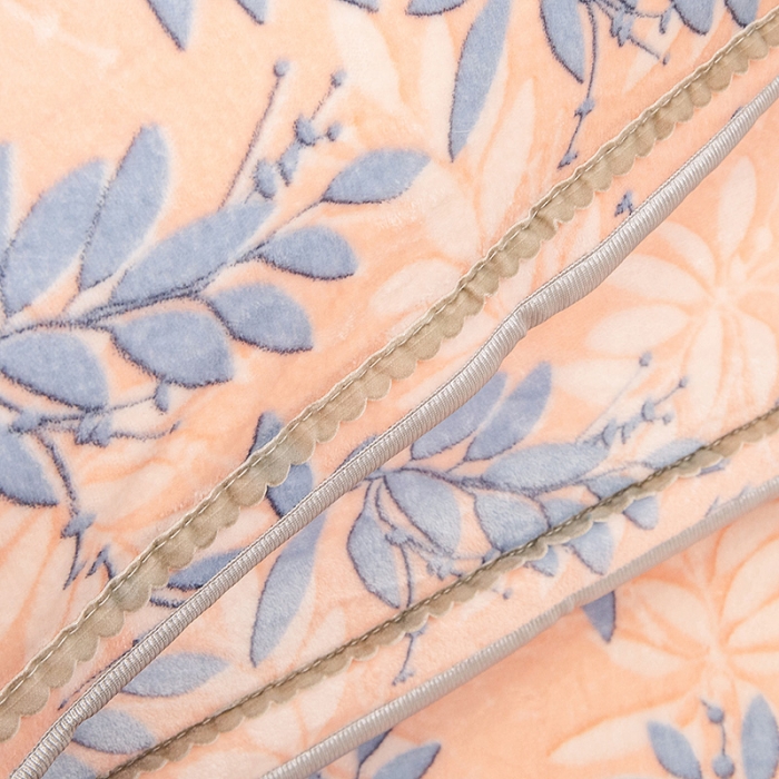 91家纺网 家纺一手货源 找家纺 2024直播印花8.5斤牛奶绒金貂水晶法莱珊瑚绒四件套床裙款 叶叶深情