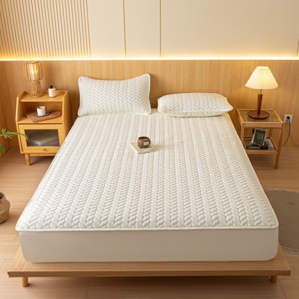 91家纺网 家纺一手货源 找家纺 （总）可恩欣 2025新款A类原棉水洗棉夹棉大豆抗菌床笠床罩床垫保护套