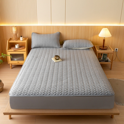 91家纺网 家纺一手货源 找家纺 （总）可恩欣 2025新款A类原棉水洗棉夹棉大豆抗菌床笠床罩床垫保护套