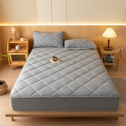 91家纺网 家纺一手货源 找家纺 （总）可恩欣 2025新款A类原棉水洗棉夹棉大豆抗菌床笠床罩床垫保护套