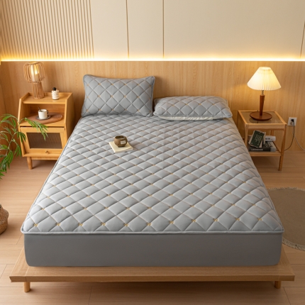 91家纺网 家纺一手货源 找家纺 （总）可恩欣 2025新款A类原棉水洗棉夹棉大豆抗菌床笠床罩床垫保护套