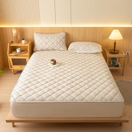 91家纺网 家纺一手货源 找家纺 （总）可恩欣 2025新款A类原棉水洗棉夹棉大豆抗菌床笠床罩床垫保护套