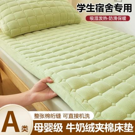 (总) 梵朴 2023新款牛奶绒夹棉学生床褥床垫-纯色系列