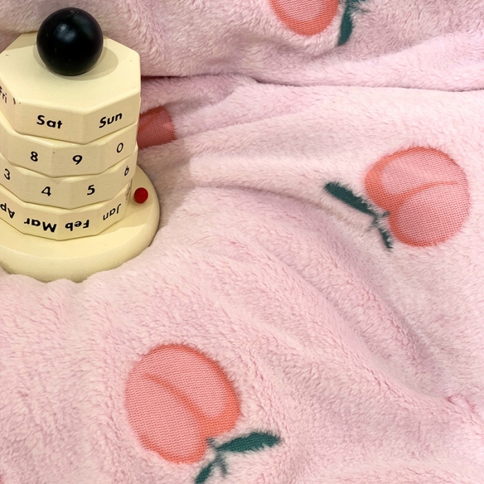 91家纺网 家纺一手货源 找家纺 锦威郎 2023新款云朵绒保暖牛奶绒毛毯绒单被套加绒加厚法莱绒四件套 蜜桃粉