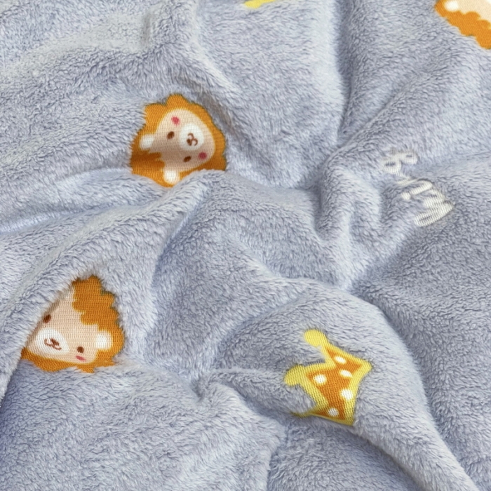91家纺网 家纺一手货源 找家纺 锦威郎 2023新款云朵绒保暖牛奶绒毛毯绒单被套加绒加厚法莱绒四件套 狮子灰