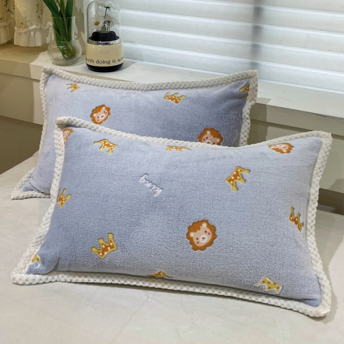 91家纺网 家纺一手货源 找家纺 锦威郎 2023新款云朵绒保暖牛奶绒毛毯绒单被套加绒加厚法莱绒四件套 狮子灰