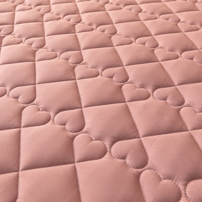 91家纺网 家纺一手货源 找家纺 笠裙 2024新款床笠A类原棉床罩夹棉抗菌床床罩床垫保护套 豆沙爱心款