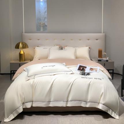 91家纺网 家纺一手货源 找家纺 利欧 2025新款磨毛暖绒刺绣四件套-维尔纳 维尔纳-白咖