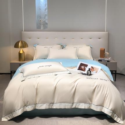 91家纺网 家纺一手货源 找家纺 利欧 2025新款磨毛暖绒刺绣四件套-维尔纳 维尔纳-白兰