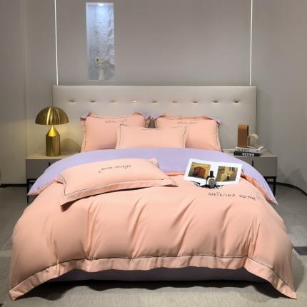 91家纺网 家纺一手货源 找家纺 利欧 2025新款磨毛暖绒刺绣四件套-维尔纳 维尔纳-粉紫