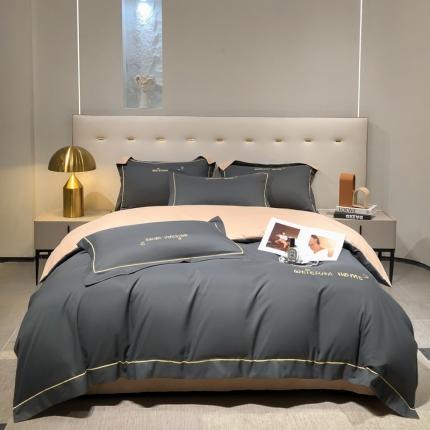 91家纺网 家纺一手货源 找家纺 利欧 2025新款磨毛暖绒刺绣四件套-维尔纳 维尔纳-灰咖