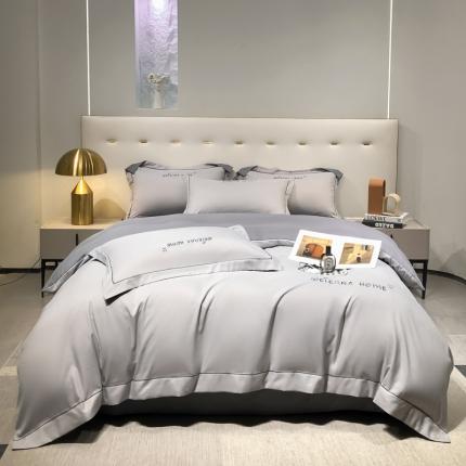 91家纺网 家纺一手货源 找家纺 利欧 2025新款磨毛暖绒刺绣四件套-维尔纳 维尔纳-山灰