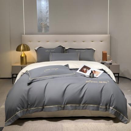 91家纺网 家纺一手货源 找家纺 利欧 2025新款磨毛暖绒刺绣四件套-维尔纳 维尔纳-深灰