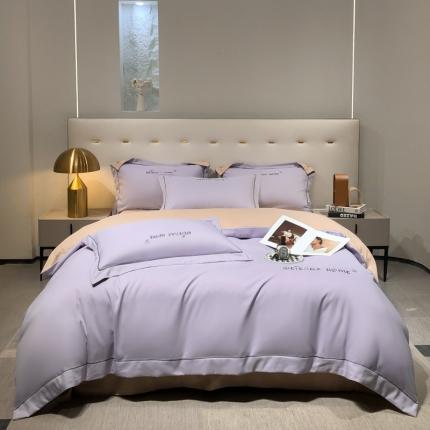 91家纺网 家纺一手货源 找家纺 利欧 2025新款磨毛暖绒刺绣四件套-维尔纳 维尔纳-紫棕